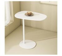 KhUkhu Table D'appoint en Forme De C, Table D'appoint en Fer pour Canapé Et Lit, Petite Table D'appoint en Métal Blanc pour Salon Et Chambre À Coucher,Blanc