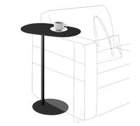 KhUkhu Table D'appoint en Forme De C, Table D'appoint en Fer pour Canapé Et Lit, Petite Table D'appoint en Métal Blanc pour Salon Et Chambre À Coucher,Noir