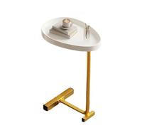 KhUkhu Table D'appoint en Forme De C, Table Ovale en Forme D'œuf, Table D'appoint pour Canapé, Petite Table Basse sous La Table De Chevet pour Salon, Chambre À Coucher, Table De Chevet,d'or