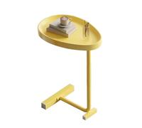 KhUkhu Table D'appoint en Forme De C, Table Ovale en Forme D'œuf, Table D'appoint pour Canapé, Petite Table Basse sous La Table De Chevet pour Salon, Chambre À Coucher, Table De Chevet,Jaune