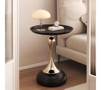 KhUkhu Table D'appoint Ronde, Petite Table D'appoint Ronde Vintage, Table D'appoint De Canapé, Tables D'appoint De Bureau, Table D'appoint pour Ordinateur Portable, Mini Table D'appoint,Black Gold
