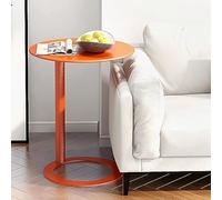 KhUkhu Table d'appoint, Table d'appoint, Table de canapé en Forme de C, Table de Loisirs pour Petits espaces, Salle à Manger, Salon, café,Orange,48x56cm