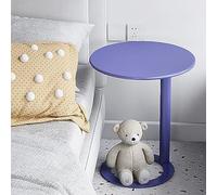 KhUkhu Table d'appoint, Table d'appoint, Table de canapé en Forme de C, Table de Loisirs pour Petits espaces, Salle à Manger, Salon, café,Violet,48x56cm