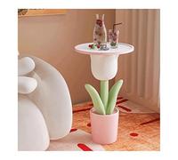 KhUkhu Table D'appoint Tulipe en Résine avec Plateau De Rangement, 30 X 30 X 51 Cm, Idéale pour Un Canapé, Une Chambre Ou Une Décoration D'intérieur.