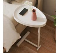 KhUkhu Tables d'appoint en C pour Salon, Table en C Blanche, Table d'appoint en Forme de C pour canapé, Convient pour Le Salon et la Chambre à Coucher