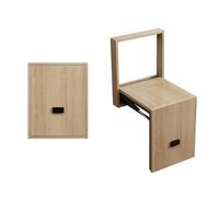 KhUkhu Tabouret à chaussures pliable à fixation murale, siège de salle de bain, tabouret pliable en bois massif, banc à chaussures invisible pour salle de bain, salon, D