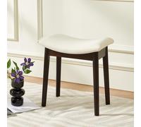 KHUKHU Tabouret de Coiffeuse, Pouf avec Coussin de Selle et Pieds en Bois Massif, Banc de Piano Moderne et Repose-Pieds for Chambre, entrée et Salon