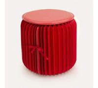 KhUkhu Tabouret en Papier Pliable, Chaise Ronde Créative en Papier Kraft avec Structure Hexagonale en Nid d'abeille pour L'école, Le Salon, La Salle À Manger Et Le Dortoir, Blanc,Rouge,32x28cm