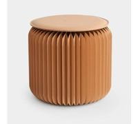 KhUkhu Tabouret en Papier Pliable, Chaise Ronde Créative en Papier Kraft avec Structure Hexagonale en Nid d'abeille pour L'école, Le Salon, La Salle À Manger Et Le Dortoir, Blanc,Marron,32x28cm
