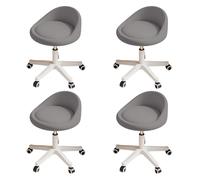 KHUKHU Tabouret pivotant Ergonomique à roulettes, Hauteur réglable, roulettes Ultra-silencieuses, Coussin rembourré en Cuir PU, for Salon, Bureau et Massage(Dark Gray,Set of 4)