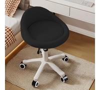 KHUKHU Tabouret pivotant Ergonomique à roulettes, Hauteur réglable, roulettes Ultra-silencieuses, Coussin rembourré en Cuir PU, for Salon, Bureau et Massage(D,Set of 1)