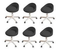 KHUKHU Tabouret pivotant Ergonomique à roulettes, Hauteur réglable, roulettes Ultra-silencieuses, Coussin rembourré en Cuir PU, for Salon, Bureau et Massage(D,Set of 6)