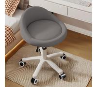 KHUKHU Tabouret pivotant Ergonomique à roulettes, Hauteur réglable, roulettes Ultra-silencieuses, Coussin rembourré en Cuir PU, for Salon, Bureau et Massage(Dark Gray,Set of 1)