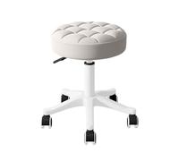 KHUKHU Tabouret Rond à roulettes pivotant et réglable en Hauteur, en Cuir PU, for Bureau, Tatouage, Massage, Spa
