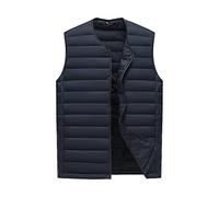 KHUSZTMI Doudoune Sans Manches Homme Gilet Matelassé Matelassé Pour Homme Gilet Léger Et Pliable Col En V Gilet Chauffant Coupe-Vent Sans Manches Gilet Matelassé D'Extérieur Décontracté Veste
