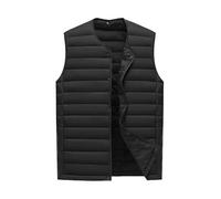 KHUSZTMI Manteaux Sans Manche Homme Gilet Matelassé Matelassé Pour Homme,Gilet Léger Et Pliable,Col En V,Gilet Chauffant,Coupe-Vent,Sans Manches,Gilet Matelassé D'Extérieur Décontracté,Vestes