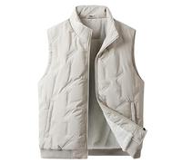 KHUSZTMI Manteaux Sans Manche Homme Gilet Sans Manches Pour Homme,Gilet De Travail Doublé En Polaire,Gilet Thermique D'Hiver De Golf,Vestes Grande Taille,Gilet Matelassé Décontracté D'Extérieur