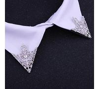 KhuWan 1 Paire Vintage Mode Triangle Chemise col Broche pour Hommes et Femmes évidé Couronne Broche Coin emblème Bijoux Accessoires