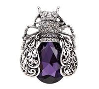 KhuWan 3 Couleurs choisissent des Broches d'insectes en Cristal pour Les Femmes Broches de scarabée de Mode Vintage Broche de Style Creux de Haute qualité