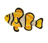 KhuWan Nouvelles Broches de Poisson en émail pour Femmes et Hommes Design Mignon Animal de mer Strass Broche Broches pour Amis Bijoux de fête