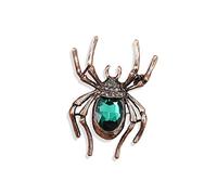 KhuWan Vert Classique araignée Insecte Broche Cristal Broche Mode Hommes et Femmes Banquet Cadeau Bijoux