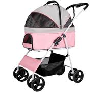 KHUY Poussettes pour chiens Poussette pour animaux de compagnie de qualité supérieure pour chiens de taille moyenne, poussettes pliables à 4 roues pour chat pour 2 chats, landaus pour chiens