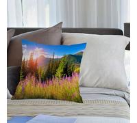 KHWEJ Taie d'oreiller 40x40 cm Imprimer Housse Coussin pour Maison Le Salon Taie Oreiller Réversible Housse de Coussin,Paysage, Photo Paysage d'automne dans Les Montagnes avec FL