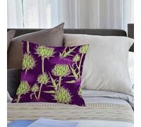 KHWEJ Taie d'oreiller 40x40 cm Imprimer Housse Coussin pour Maison Le Salon Taie Oreiller Réversible Housse de Coussin,avec onopordum acanthium. Chardon écossais.