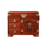KHYTEBV Boîte à Bijoux en Acajou, boîte à Bijoux en Bois, boîte à trésors, boîte de Rangement pour Boucles d'oreilles, boîte à Bijoux, Organisateur, 29 x 20 x 24 cm