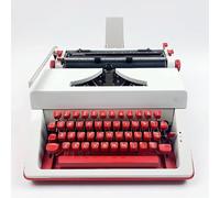 KHYTEBV Machine à écrire Rouge Vintage pour Un Flux nostalgique - Machine à écrire Manuelle Portable pour Les lieux d'écriture éloignés - Machine à écrire Classique élégante et Durable