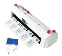 KHYTEBV Machine électrique de découpe et de Reliure de Cartes de Visite, découpeuse Automatique de Papier pour Invitations, Cartes d'adhésion et Marque-Pages