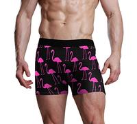 KHYYTTRFD Lot de 1 caleçon boxeur confortable et respirant pour homme, Flamants roses, L