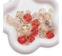 KHZen Acrylique Assorti des Perles À Bords Or Accessoire Portable pour Les Coutumes Bijoux Fournitures D'artisanat Contient Une Décoration
