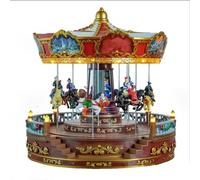 KHZKHC Décoration De Carrousel De Noël, avec Lumière LED, Grande Taille De 35,6 Cm, Carrousel avec Musique Et Lumières, Scène Réaliste, Ajoute Une Atmosphère De Noël, pour La Décoration De La Maison
