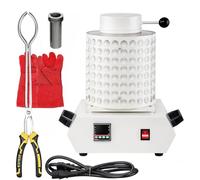 KHZKHC Four De Fusion d'or Électrique De Table 2000 W, Four De Fusion De Métaux Multifonctionnel, Capacité du Creuset 1 Kg/2 Kg/3 Kg, Haute Température 1150 ℃, pour Or, Argent/cuivre, Aluminium