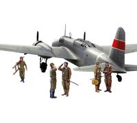Ki-21-ib Sally With Japanese Pilots And au Sol Personnel 1:48 Plastic Model Kit