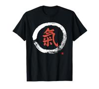 Ki Kanji Rouge Vif dans Enso Circle Original Chi Calligraphie T-Shirt