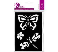 Ki-sign : Pochoir Adhésif Réutilisable, 10x7cm - Papillon/libellule