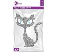 Ki-Sign Transfert thermocollant clou et strass Chat 18,5x15 cm