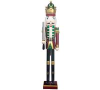 KI Store Casse-noisette de Noël, grandeur nature, 120 cm, en bois, taille réelle, taille XXL, décoration de Noël (roi)