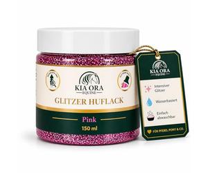 Kia Ora Equine Cheval à paillettes dorées - 150 ml - Brillance éclatante en quelques minutes - À base d'eau et lavable - Parfait pour les tournoi et les séances photo (rose)