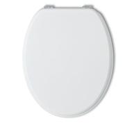 Kiamami Valentina - Abattant WC universel en bois laqué blanc brillant