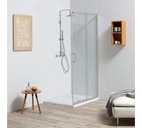 Kiamami Valentina Anta en verre trempé 4 mm pour Box docche extensible cm 90-100 | Leo