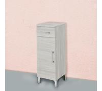 Kiamami Valentina Armoire de Salle de Bains avec Porte et tiroir en chêne Effet Bois Gris Clair