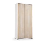 Kiamami Valentina Armoire multifonctionnelle avec Double Porte coulissante et 4 étagères réglables