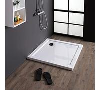 Kiamami Valentina BAC À Douche CARRÉ 90X90 CM Acrylique Fin ET ABS Blancs