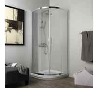 Kiamami Valentina - Cabine de douche arrondie 80x80 cm verre 4 transparent semi-circulaire | Luna