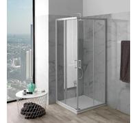 Kiamami Valentina - Cabine de douche carrée 80 x 80 cm avec profils blancs | Venus