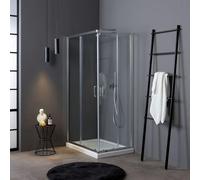 Kiamami Valentina - Cabine de douche économique rectangulaire verre 4 mm 70x90 chrome | Luna