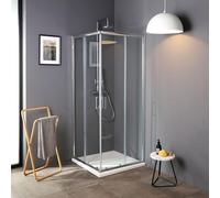 Kiamami Valentina - Cabine de douche en verre trempé transparent 70X70 cm carré | Luna